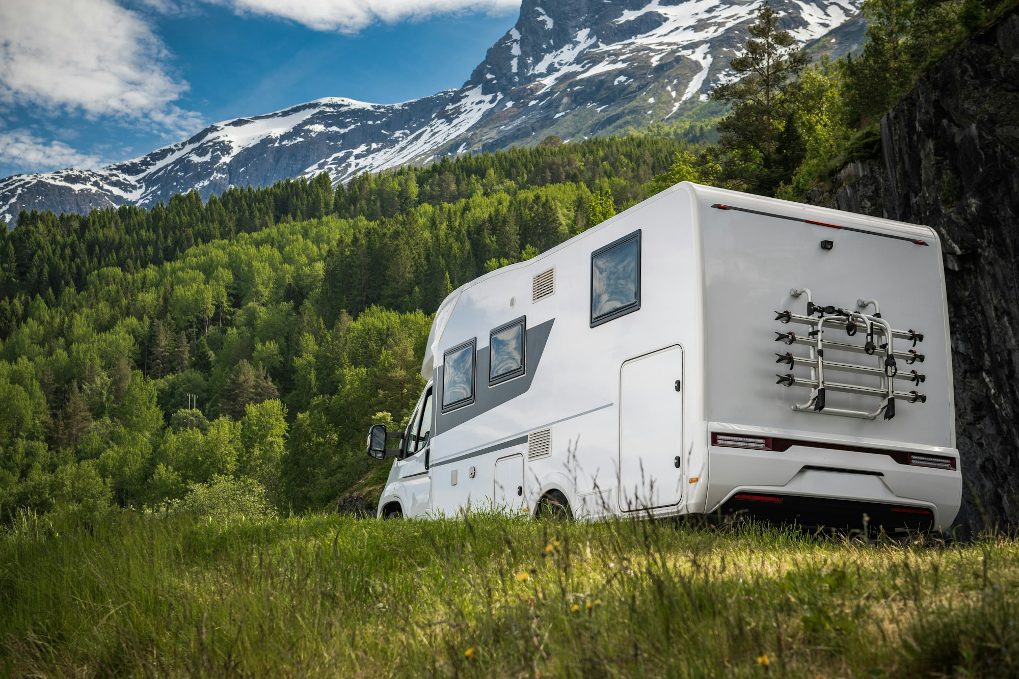 RV Camper Van on a Scenic Norwegian Route